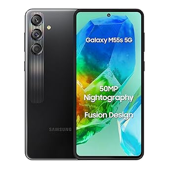 Samsung Galaxy M55s 5G (Thunder Black,8GB RAM,128GB Storage) | 50MP Triple Cam| 5000mAh Battery| Snapdragon 7 Gen 1 | 4 Gen. OS Upgrade & 5 Year Security Update| Super AMOLED+ Display| Without Charger - image, photos