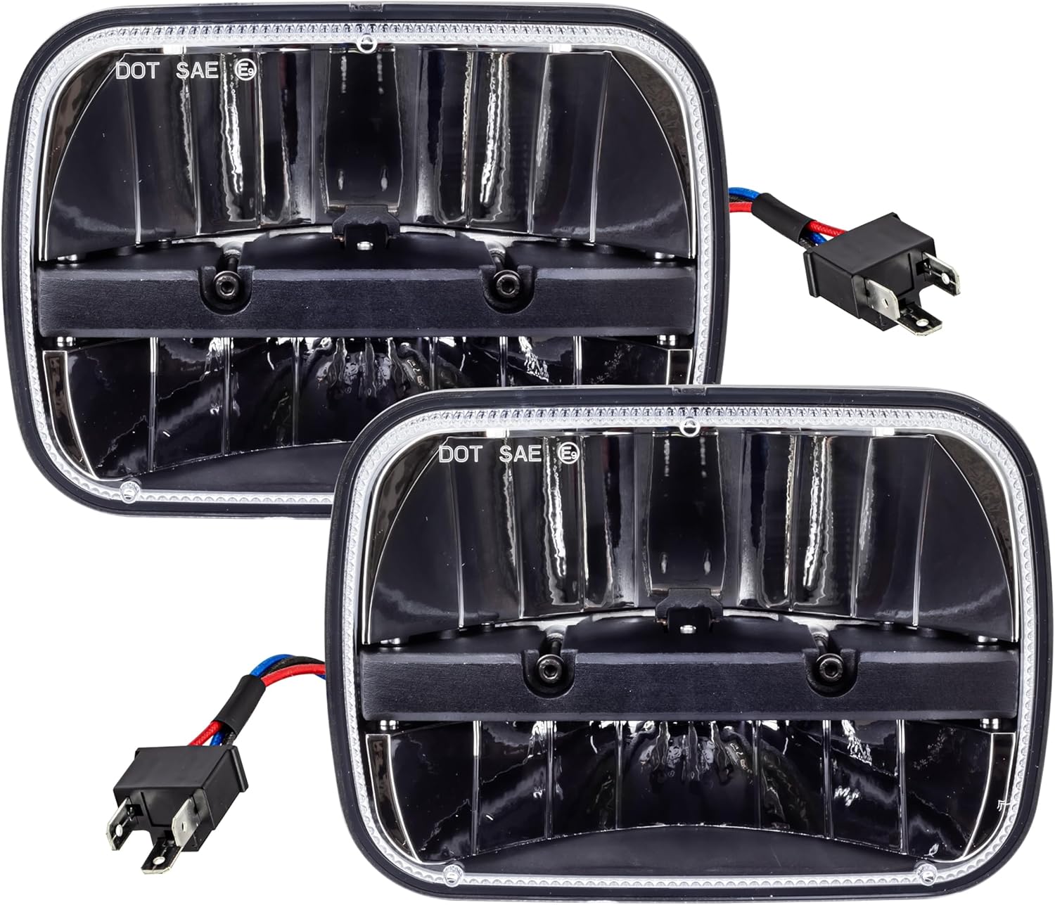 Eagle Lights Complex Reflector 5 x 7 LED Headlight with Negative Harness For Toyota Models