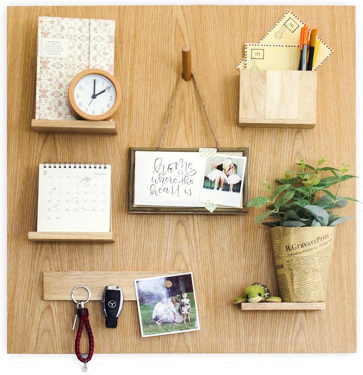 Wooden Magnetic Organizer - Inspiring Living Room Decorating Ideas - New Convenient Pegboard - All Accessories Included