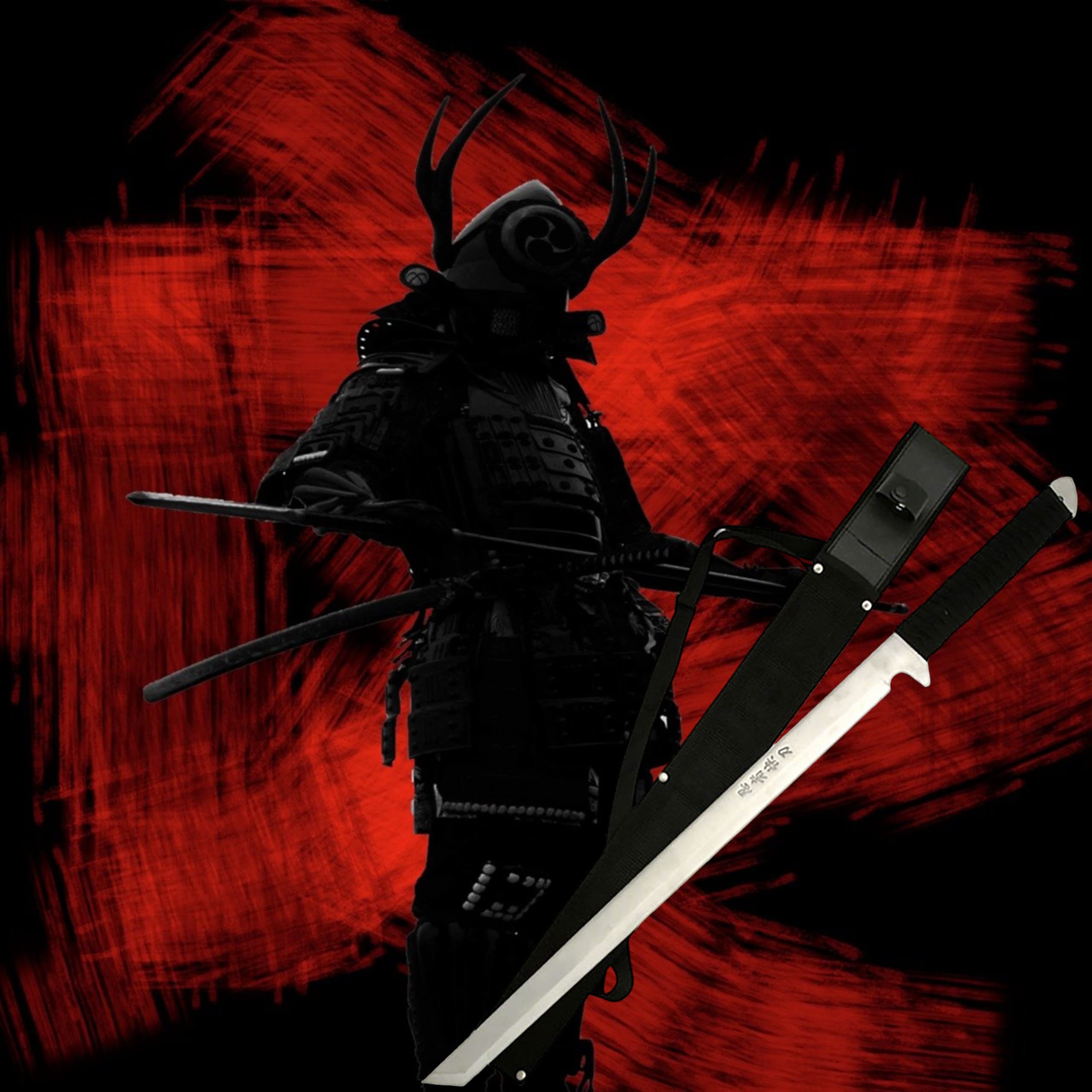 Machete scharf echt Japanisches Katana Schwert Scharf 71 cm mit Nylon Scheide - Samurai Schwerter Scharf Echt für Erwachsene - Ninja Katana Metall - Stahl 1045 - Full Tang Konstruktion