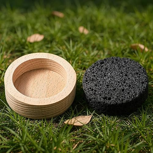 Miniatura 7 de Difusor de roca de lava, accesorios de sauna, pequeño difusor de roca de lava con base de madera de haya natural para sauna, difusores pasivos,