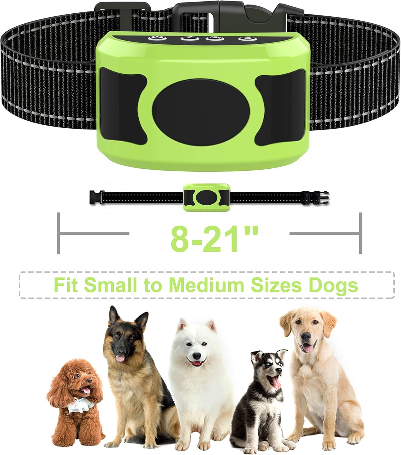 VALOIN 【2019 Upgraded Dog Barking Collar with Breathing Light, Smart Dog Training Anti Bark with Beep Vibration Harmless Shock for Small Medium Large Dogs,Rechargeable and Waterproof