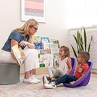Vista 2 de ECR4Kids Leaf Asiento de suelo, silla mecedora, morado, 6 piezas