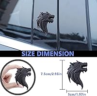 Vista 6 de 2 piezas Cool Wolf Head Car Side/Rear / Front Decor Badge Emblema 3D Autoadhesivo Placa Adhesiva para Coche (negro)