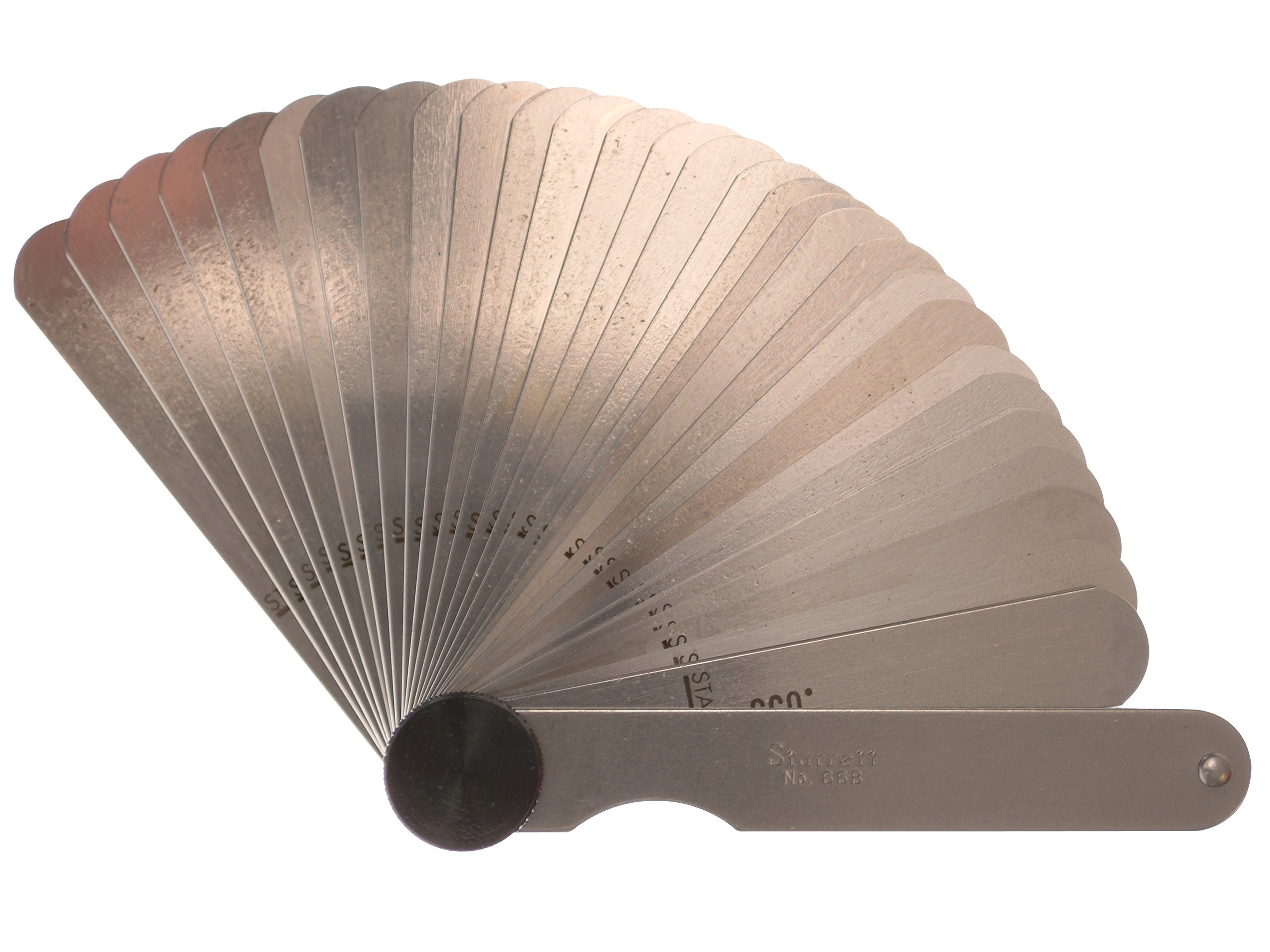 Starrett66B Thickness Gage Set With Straight Leaves, 0.0015