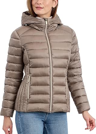 Michael Kors Women's Packable Puffer Jacket, Lightweight Down Alternative