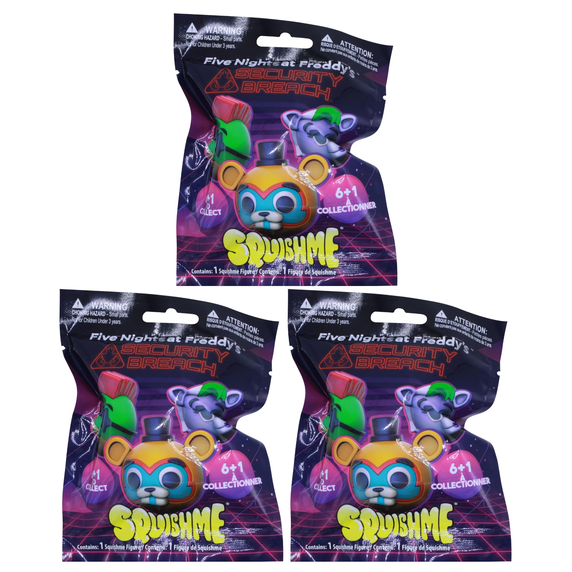 Jazwares Five Nights at Freddy's Super Soft Gift Quality Plush & Squishmes - Series 2 Squishme - Pack of 3