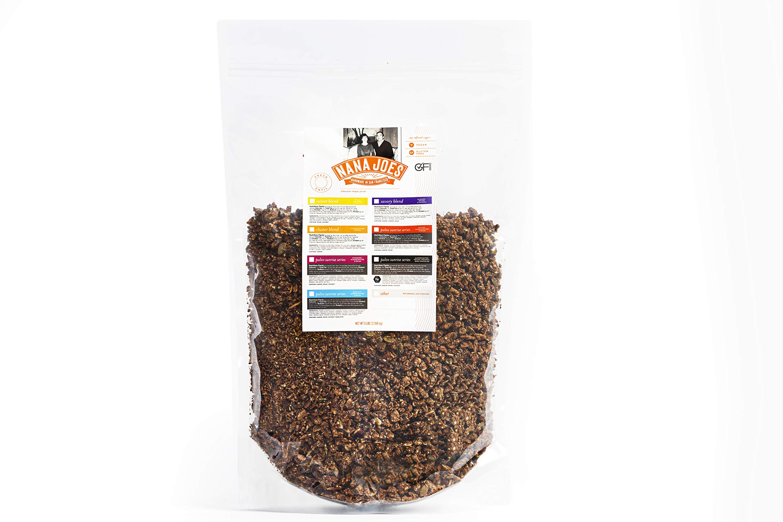 NANA JOES GRANOLAPaleo Series | Hu Dark Chocolate, Coconut, Almond Butter & Pecan | Handmade Gluten-Free, Vegan, Healthy, Organic,Grain-Free | Superfood for Breakfast, Lunch (5lb Bag)