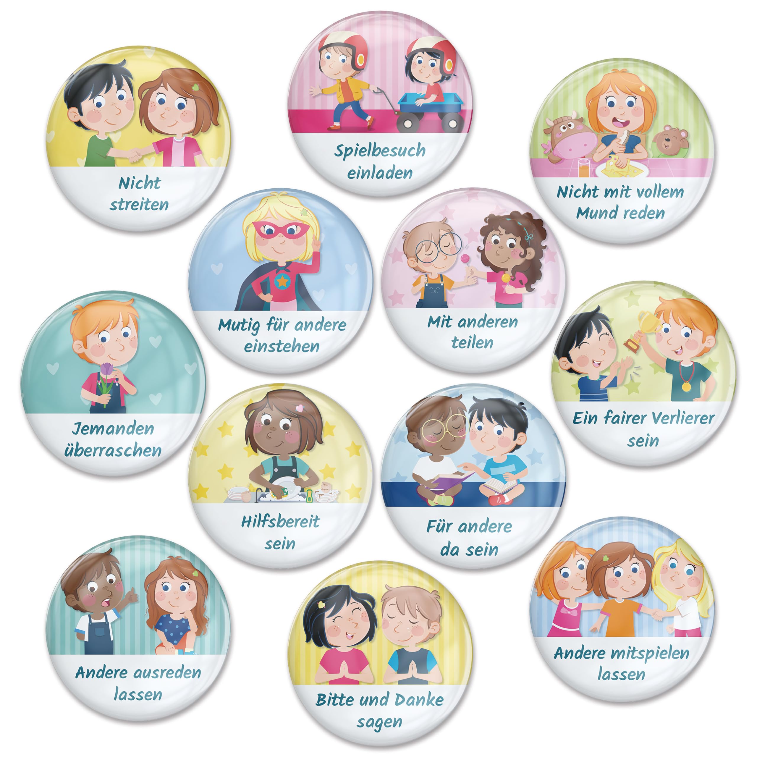 Papierdrachen Magnetic Board Expansion Set - Fair & Pourite - Daily Diary for Children - Structured Routine, Reward System, Reusable Reward Board