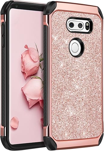 Funda para LG V30 LG V30 LG V35 ThinQ funda para teléfono móvil LG V30S ThinQ Bentoben Slim 2 en 1 con purpurina brillante resistente a prueba de