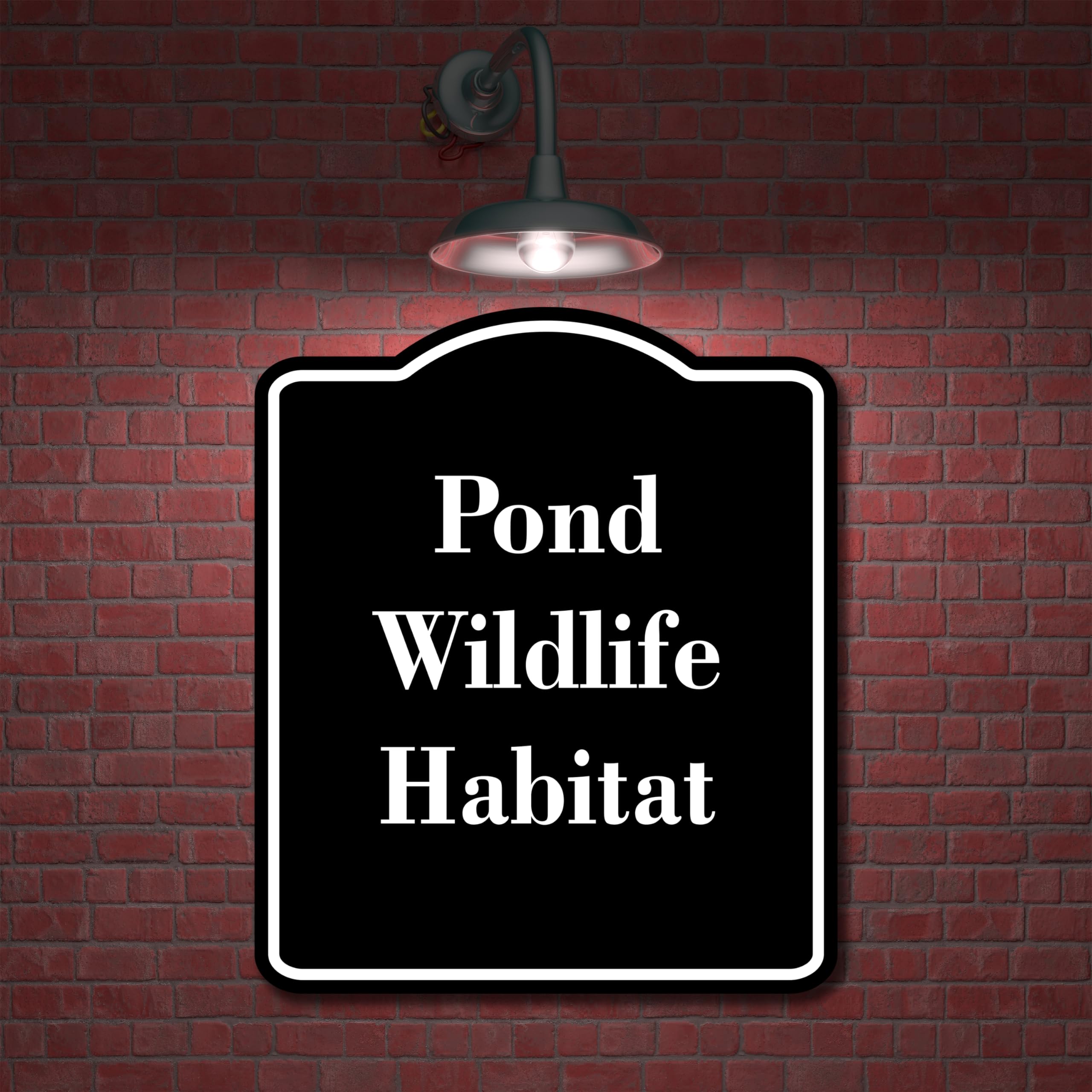 Pond Wildlife Habitat BLACK Aluminum Composite Sign 8.5''x10''