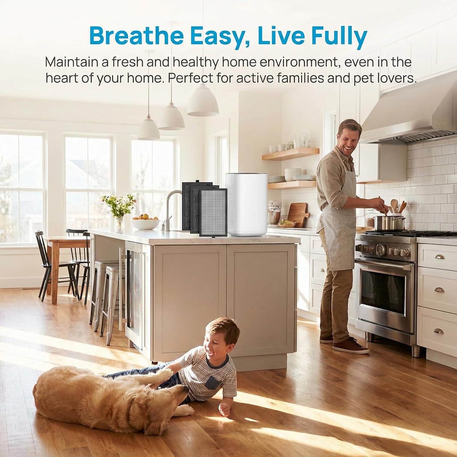 Citivisovd Air Filter Compatible with Priestley P066 Small Room Air Purifier,3-in-1,4Pack