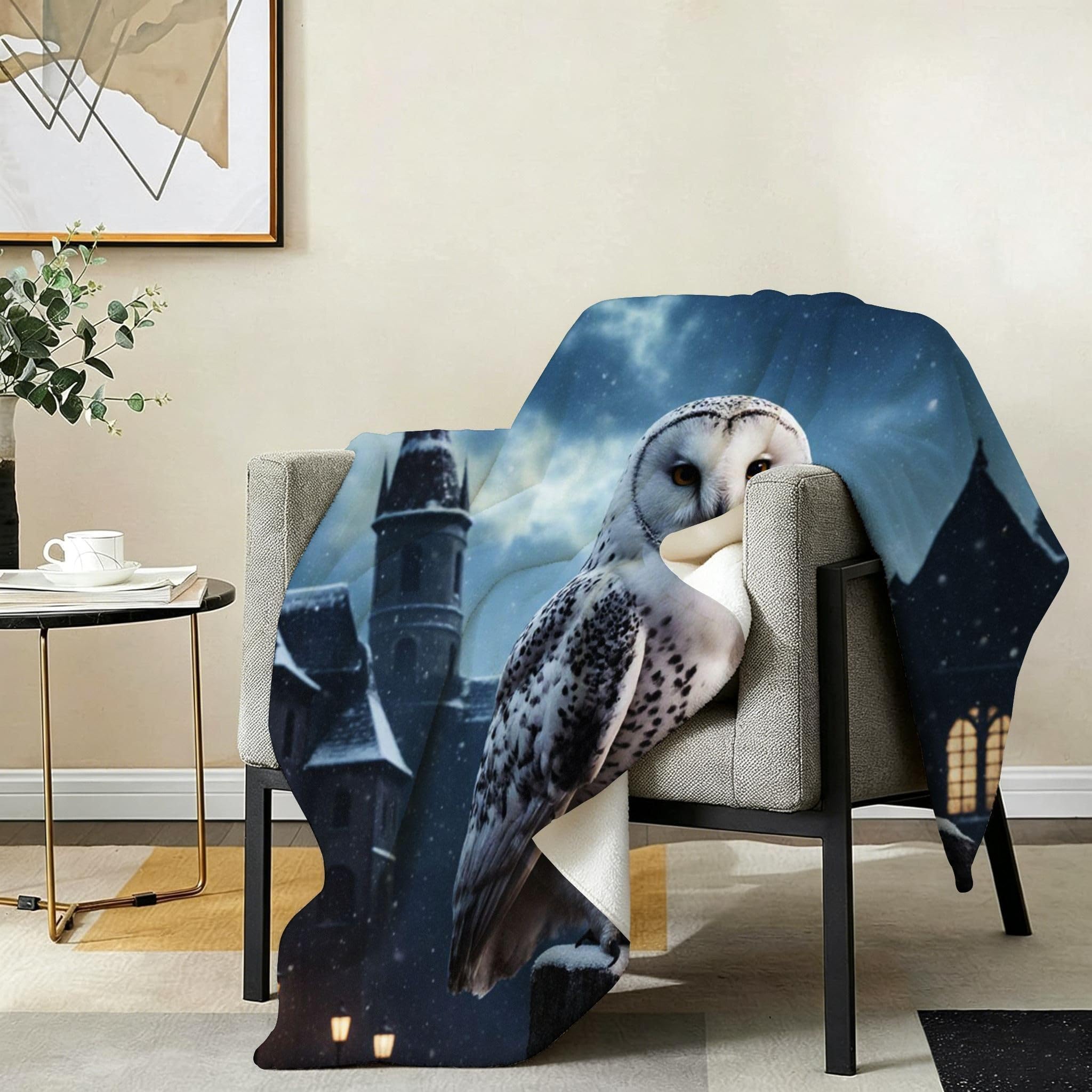 Manta Grande 180x220 cm Búho De Castillo Polar Franela Térmica-A103