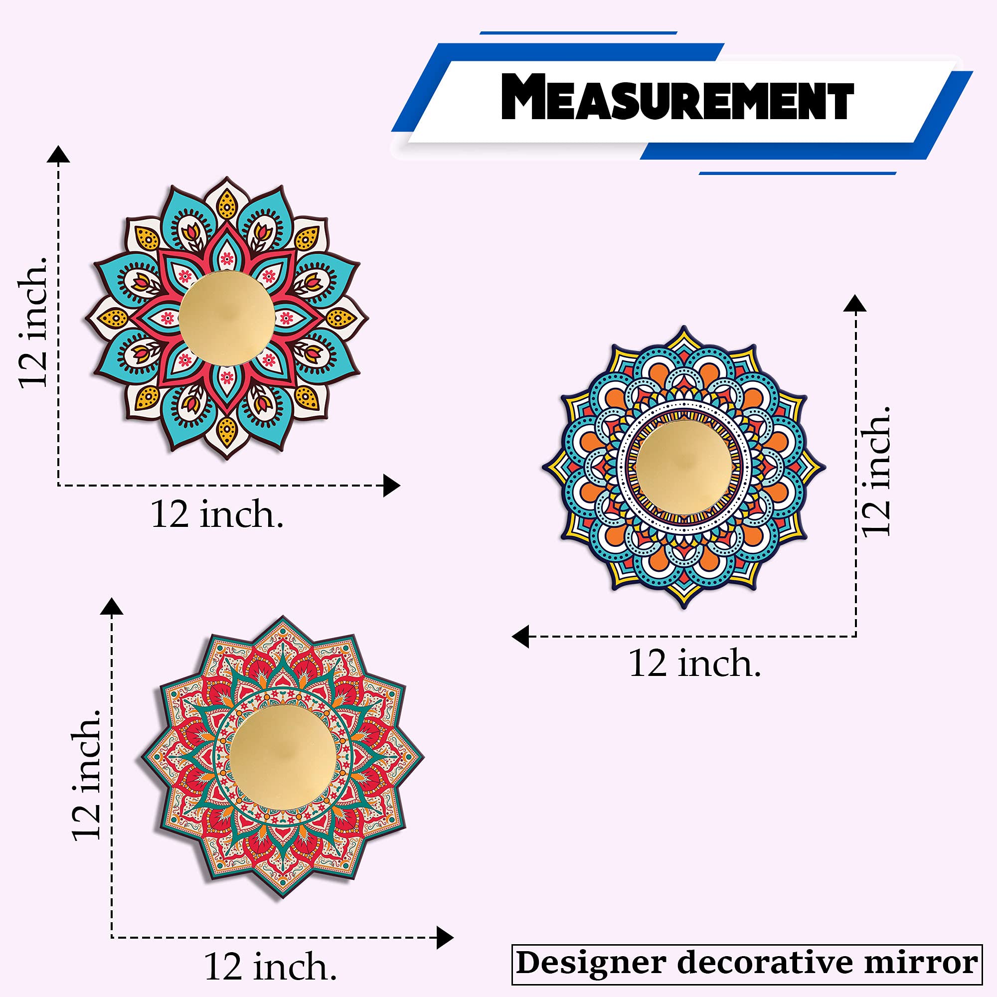 Better crafts 7 Piece Round Mirror Set, Assorted Sizes