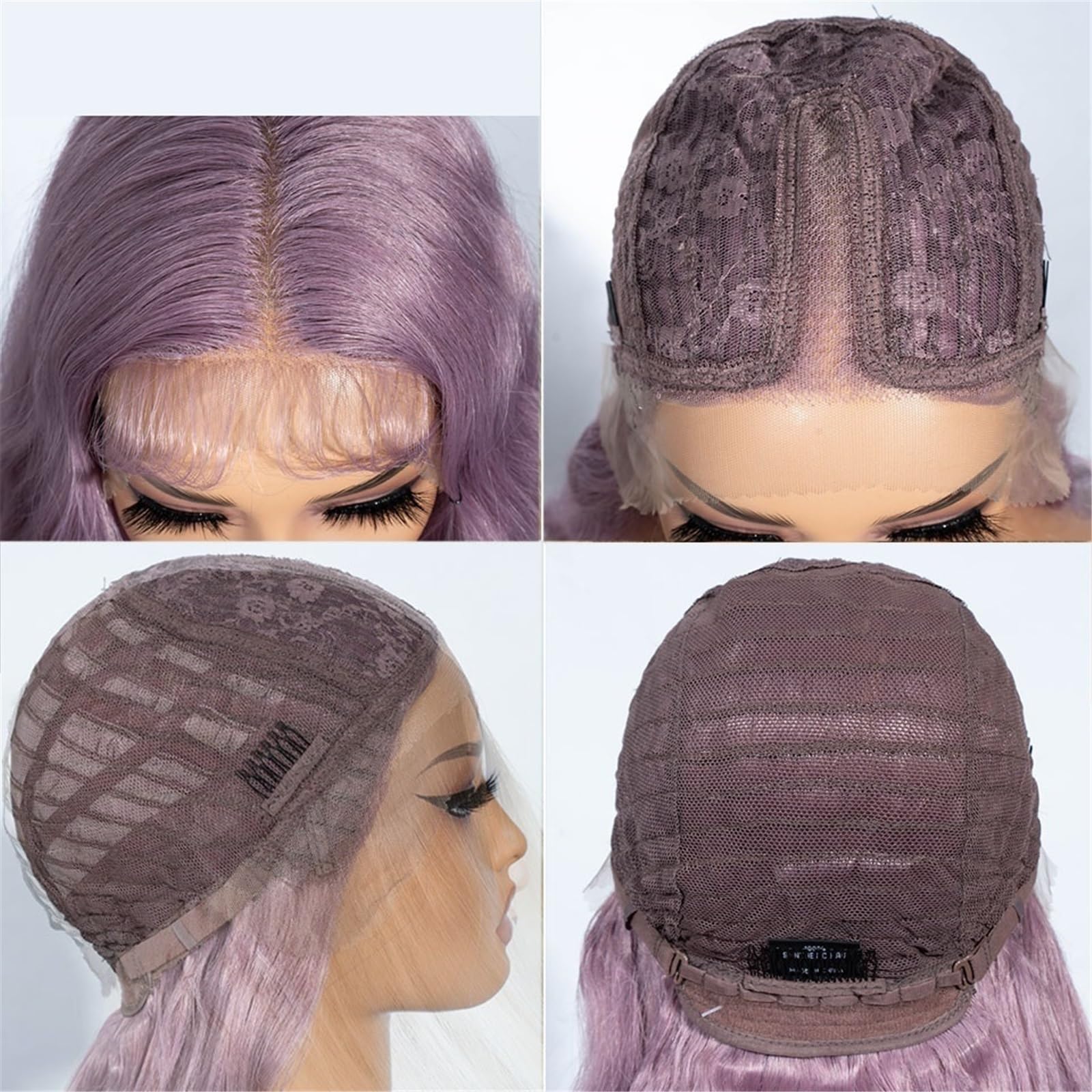 Umani Parrucca in pizzo ondulato da 36 pollici for le donne Cosplay viola