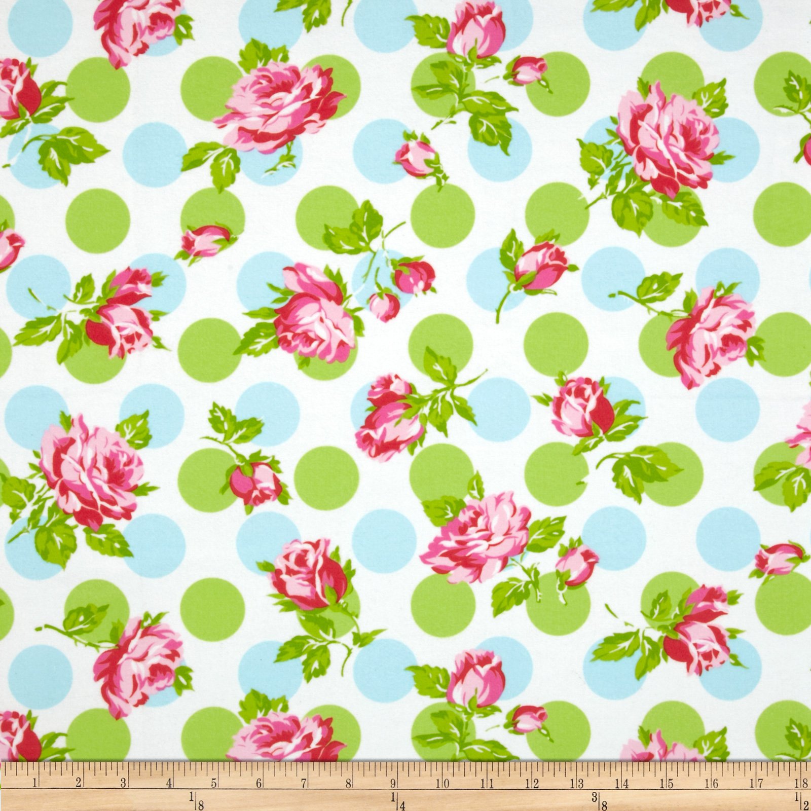 Tanya Whelan Sugar Hill Flannel Falling Roses Blue Fabric By The YD