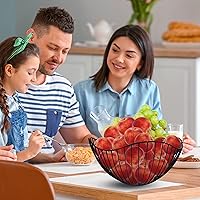 Vista 4 de Cesta de frutas de alambre de metal para encimera de cocina, moderno almacenamiento para el hogar, centro de mesa decorativo, soporte para encimera