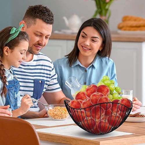 Miniatura 4 de Cesta de frutas de alambre de metal para encimera de cocina, moderno almacenamiento para el hogar, centro de mesa decorativo, soporte para encimera,