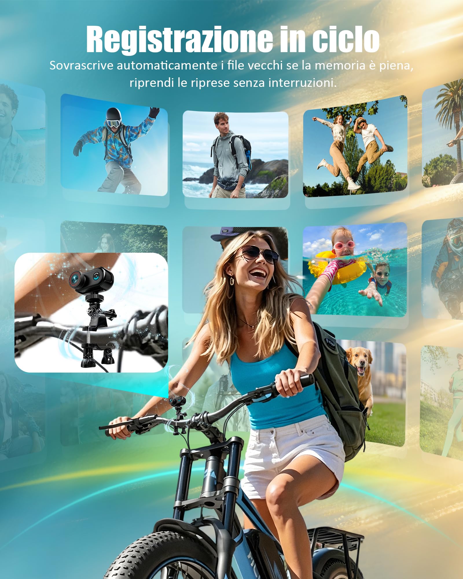 Action Cam 4K, Mini body Cam con WIFI, POV Camera Magnetica