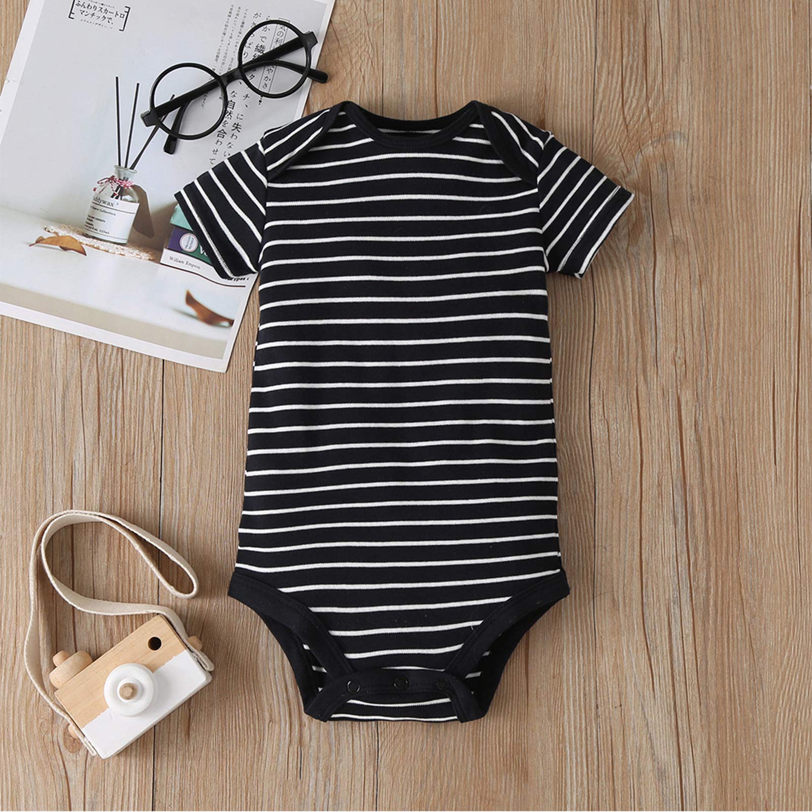 amropi Bébé Body Garçons Lot de 5 Bodies à Manches Courtes Coton D'été Combinaison pour 0-24 Mois
