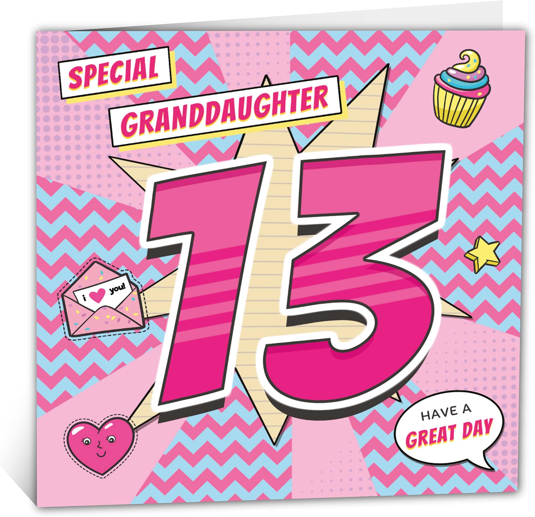 Granddaughter 13th Birthday Butterfly Garden Card - View #2