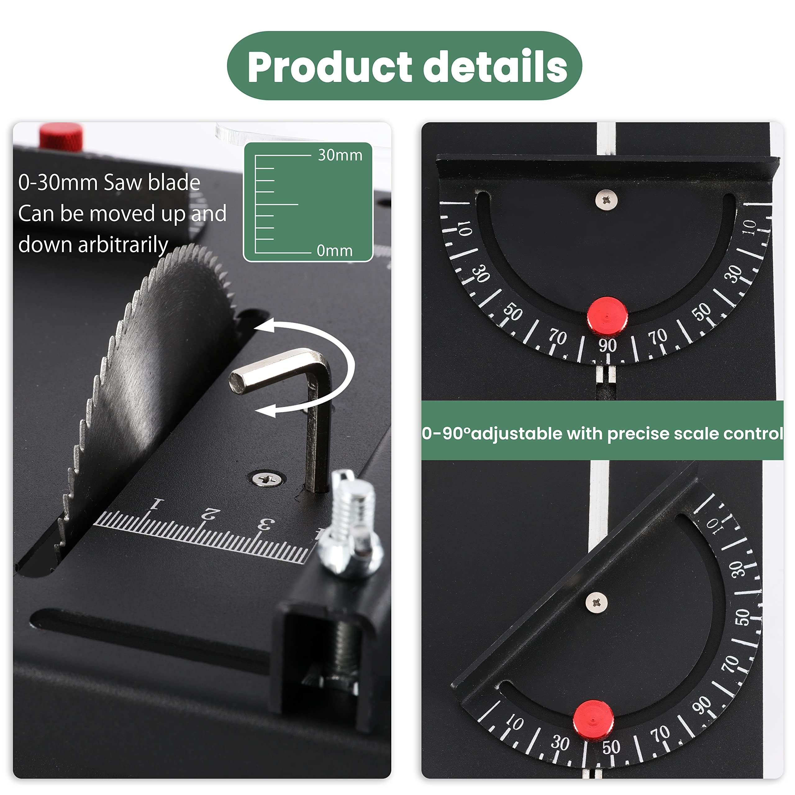 Buy Huanyu Mini Table Saw 30MM Upgraded Precision Table Saws