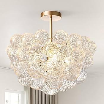 ALIYIQI Bubble Ball Semi Flush Mount Ceiling Light Fixture,20 Inch