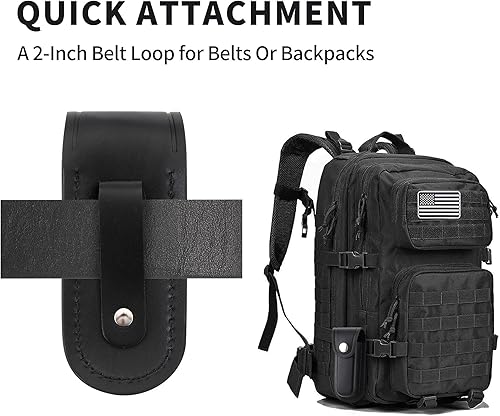 Miniatura 3 de Funda para navaja de bolsillo, bolsillo plegable de 4 pulgadas, funda portátil de cuero para cuchillos con cierre a presión y trabilla para