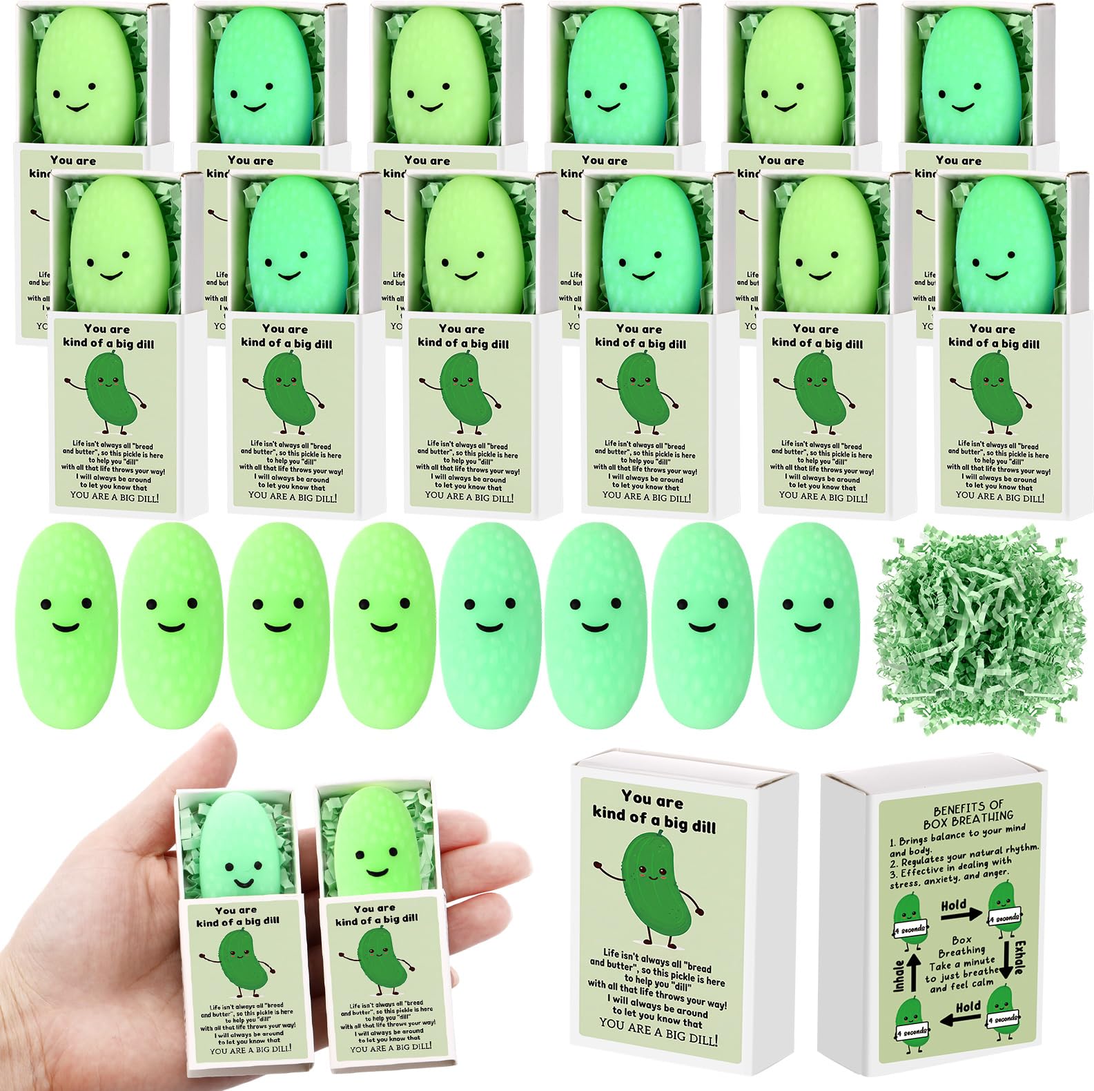Wettarn 12 Sets Pickle Stress Balls with Gift Boxes