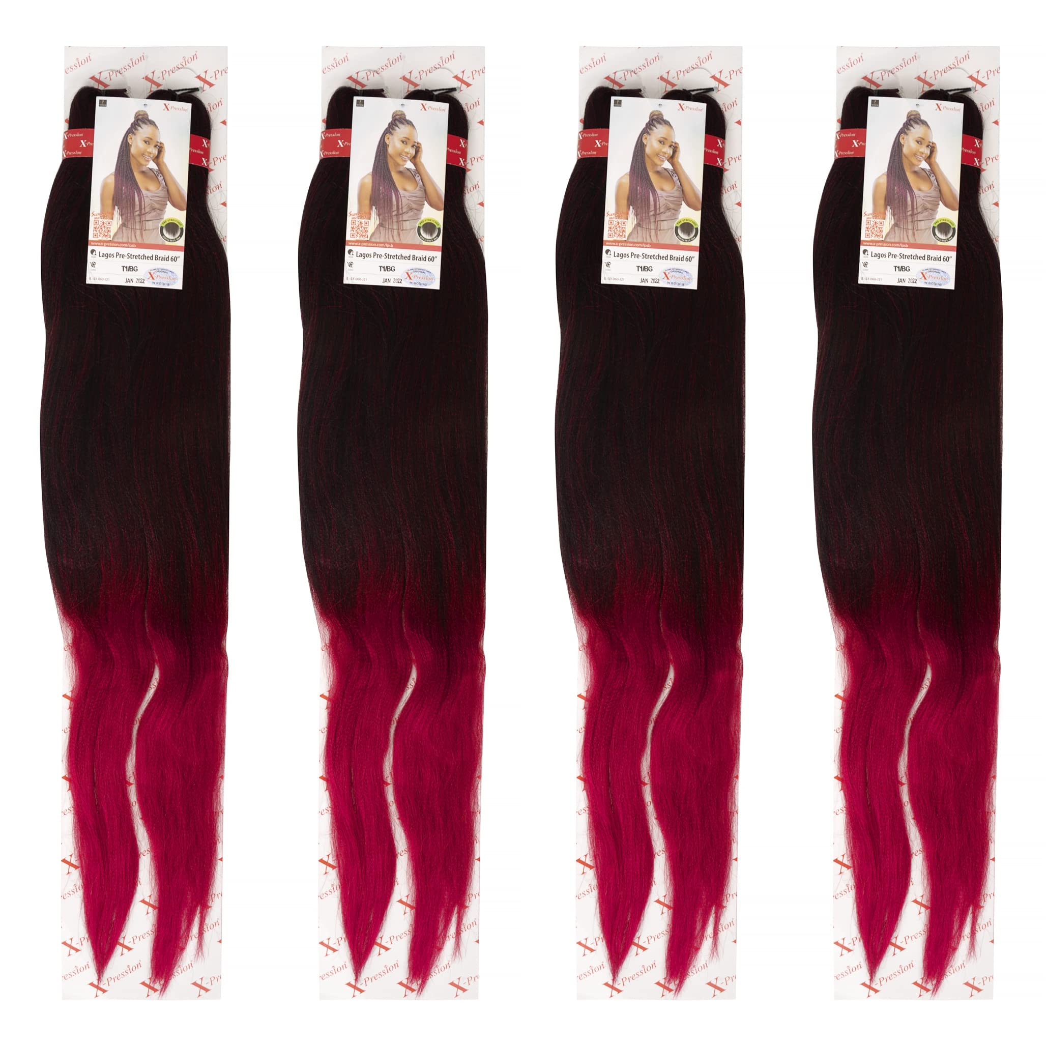 NEW 60 INCH 4pack xpression (2in each pack) colour t1/bg