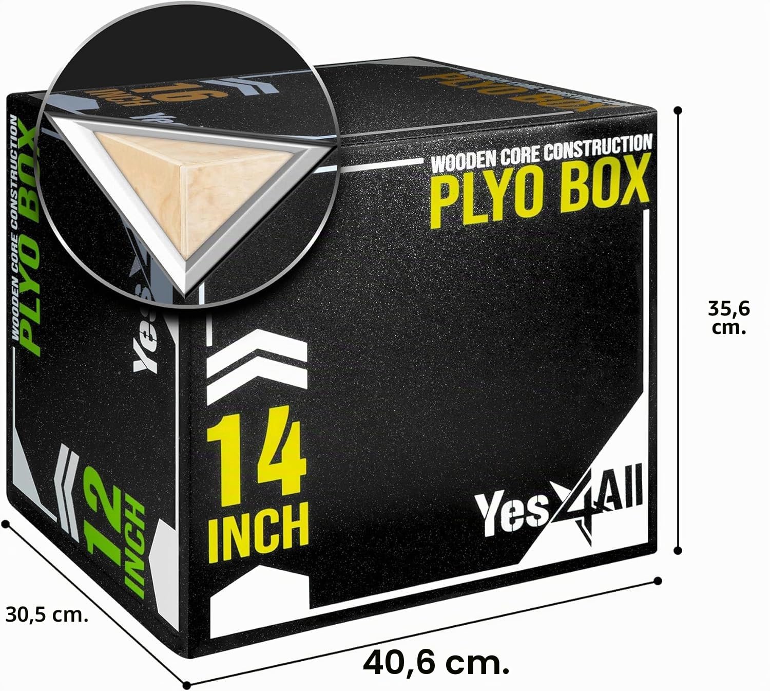Yes4All 3 in 1 Soft Plyo Box mit Holzkern, Sprungbox, Plyometric Box Plattform für Sprungtraining, Home Gym und Outdoor Workout, Jump Box
