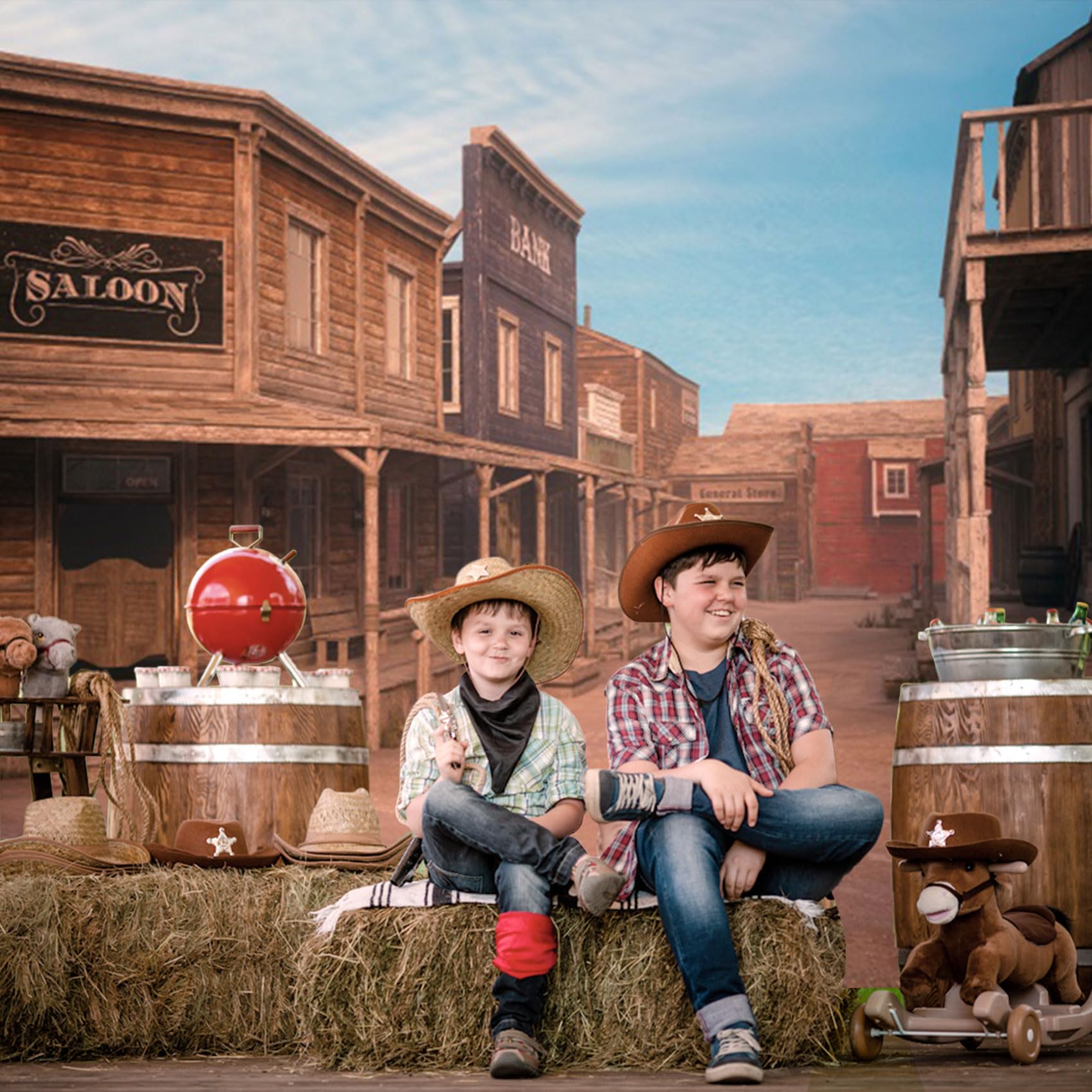 8x6ft Western Saloon Backdrop Vintage Retro Bar Background Rustic Brown...
