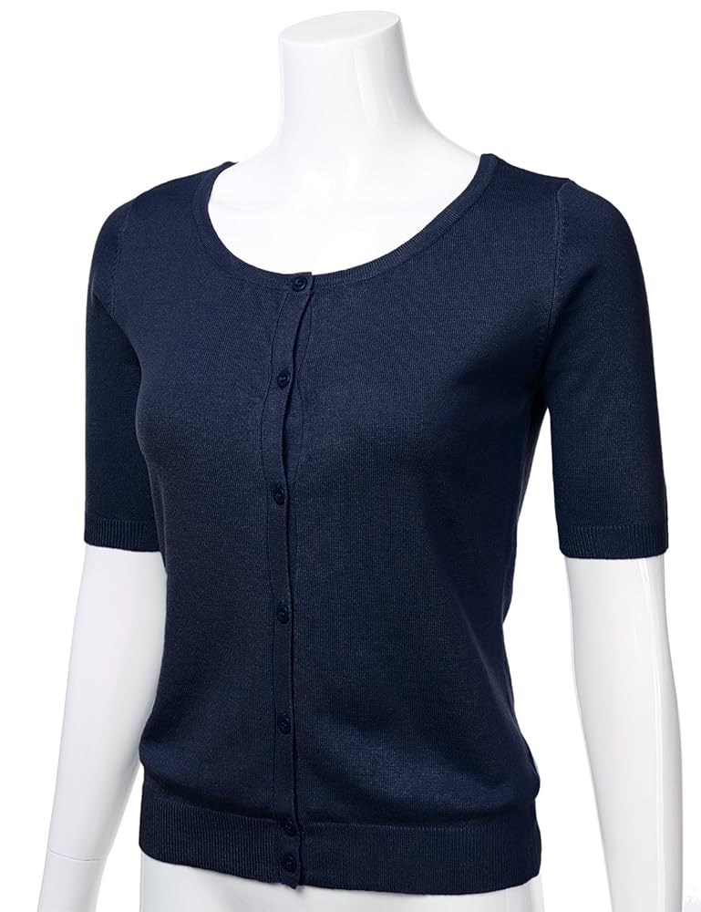 トップス SATUR Cotton Collar Half Cardigan Navy トップス SATUR Cotton Collar Half Cardigan Navy SATUR Cotton