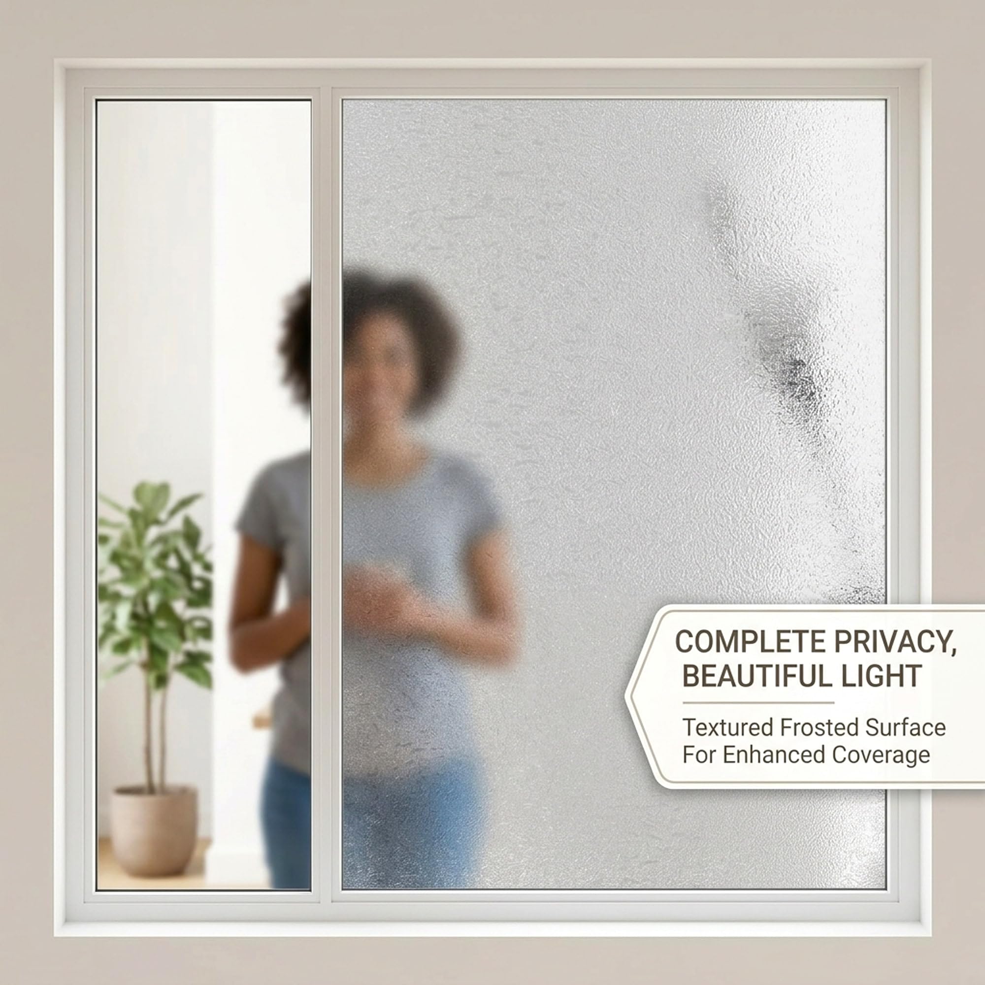 Película de privacidad para ventana, película decorativa para puerta de cristal, tinte estático, sin pegamento, extraíble, anti UV, para decoración del hogar y la oficina, 35 x 157 pulgadas