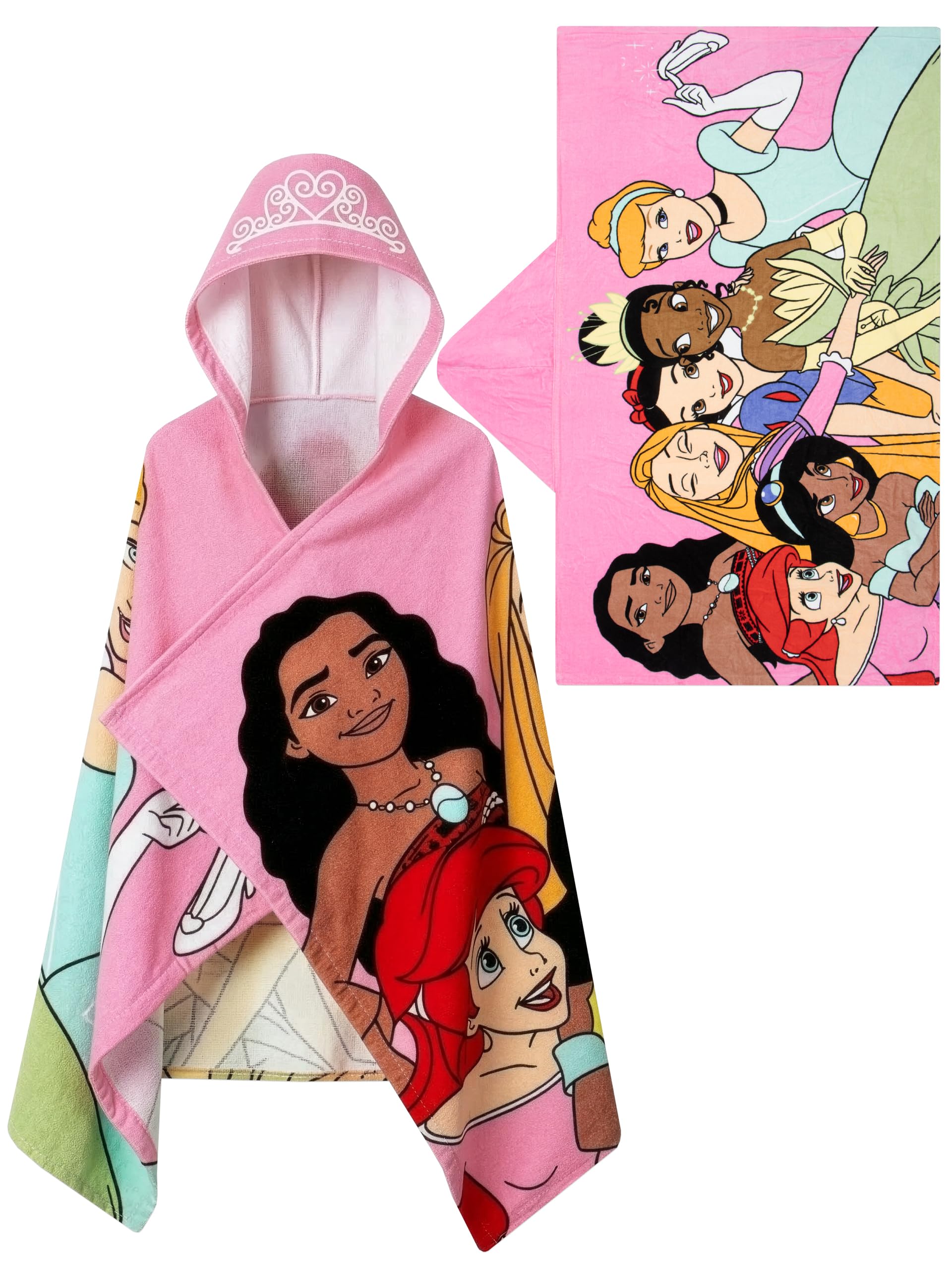 Disney Princess Swimming Towel | Princess Beach Towel | Girls Hooded Bath Towels