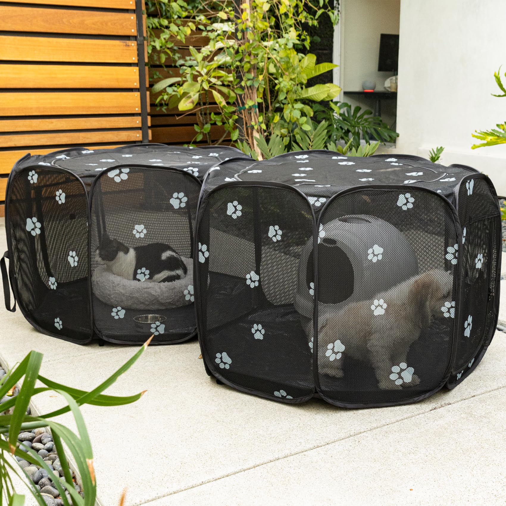 2-in-1 Pop Up Dog Playpen Cat Pet Puppy Playpen, Non-Detachable