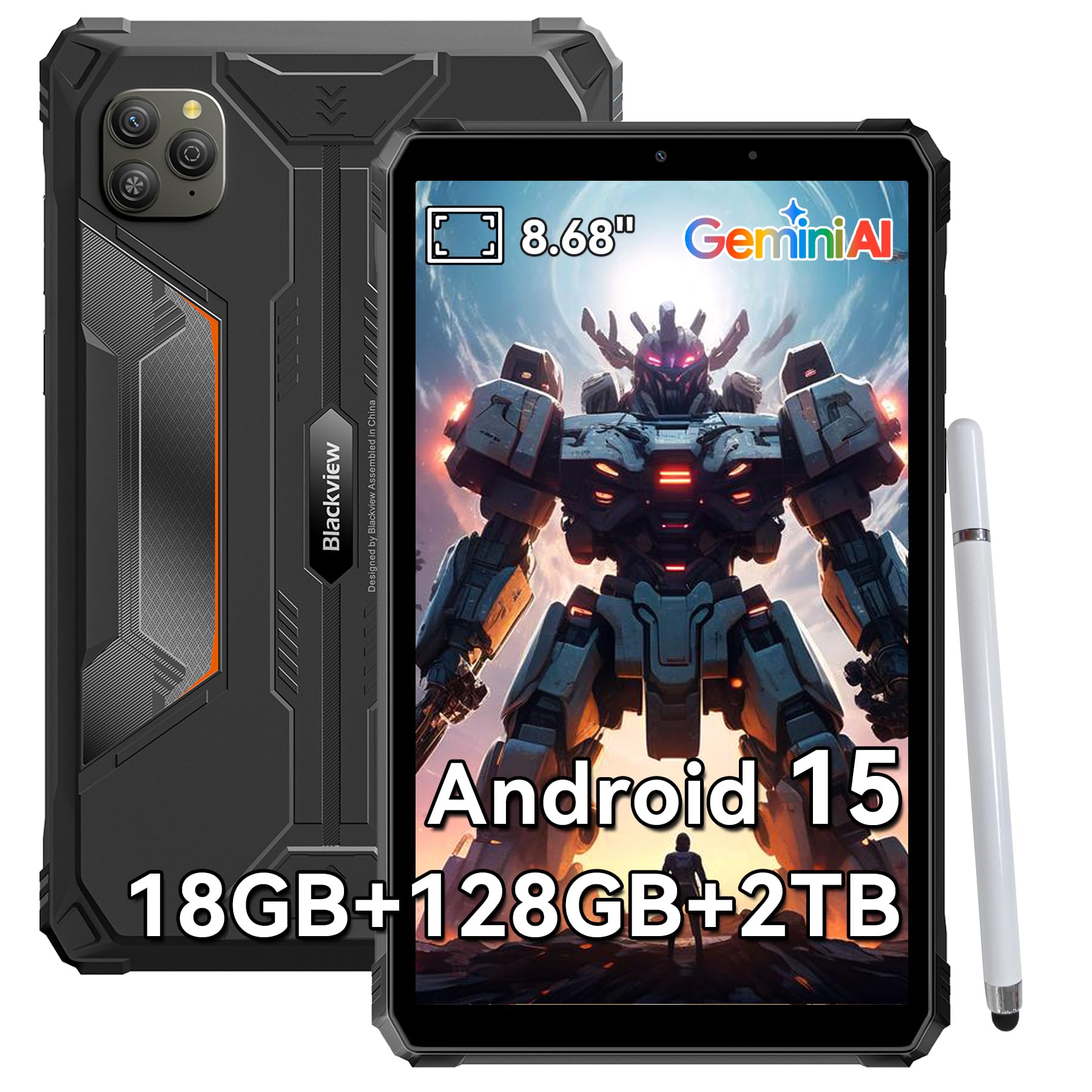 Amazon.com : Blackview 9 inch Rugged Tablet, Android 15 Waterproof