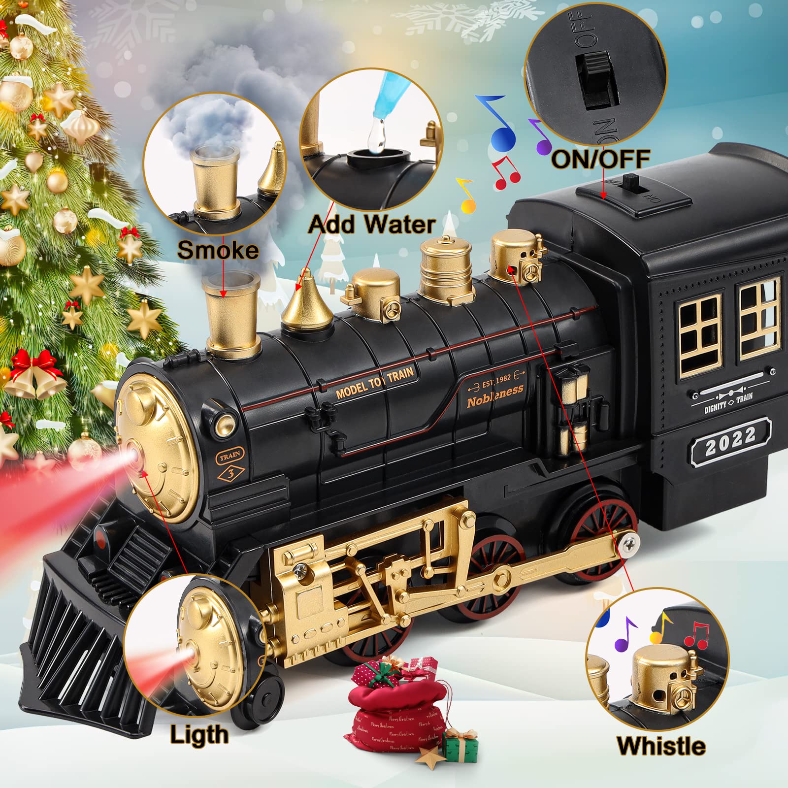 Tren Eléctrico De Juguete Para Niños - Funciona A Pilas, Con Acoplamiento Magnético, Ideal Para 3+ Años