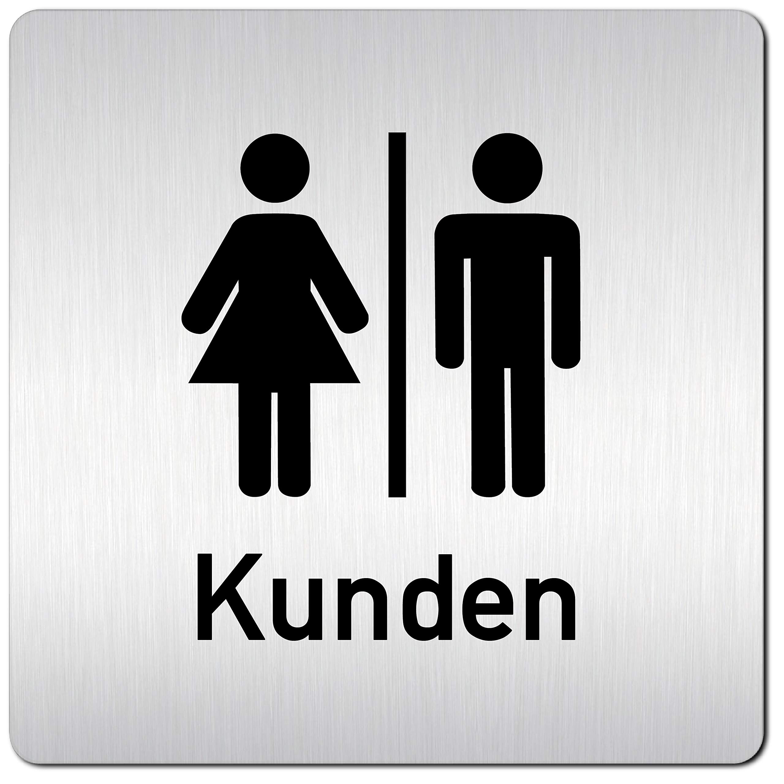 Türschilder24 BAD Schild - 125x125mm Aluminium Türschild Made In Germany