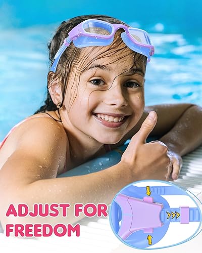Miniatura 4 de Gafas de natación para niños, gafas de natación para niños de 6 a 14 años, antivaho con protección UV para niños y niñas