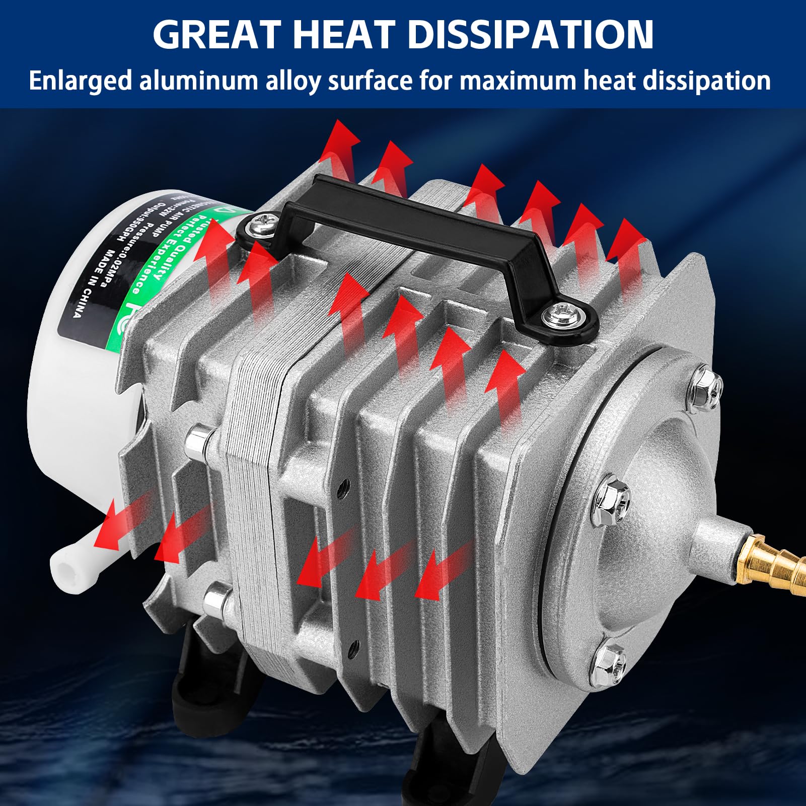 Bomba de aire para acuario de 950/1110GPH, bomba de aire para pecera con flujo ajustable, bomba de aire comercial multiusos de 3600/4200L para acuario, estanque, hidropónico