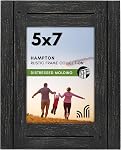 Americanflat 8x10 Cadre photo avec verre transparent poli, cristal - Collection Hampton - Cadres d'image en bois décontraction pour affichage de table et mur - Charbon noir