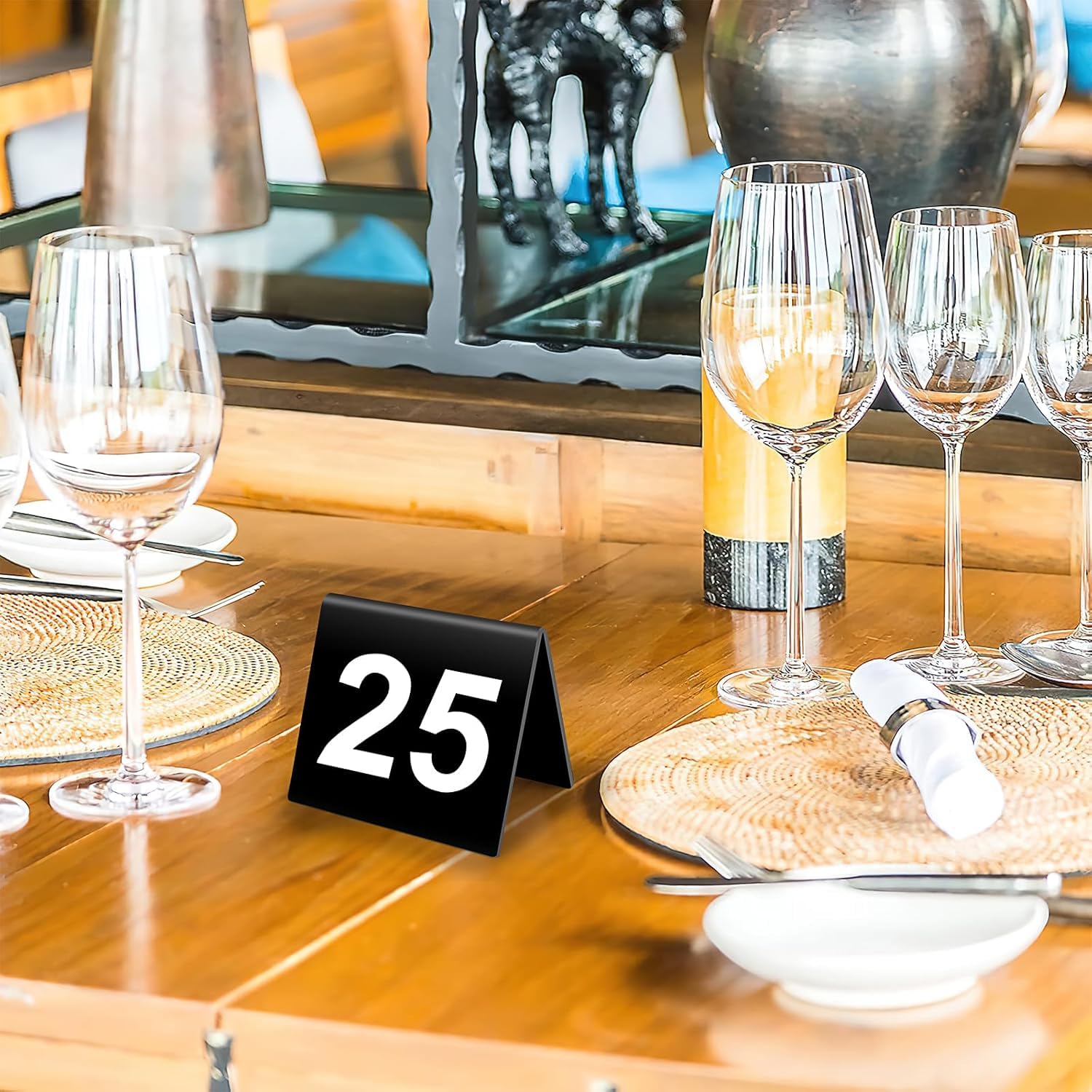 50 numeri da tavolo 1-50 espositori da tavolo numerati su entrambi i lati, in acrilico, colore nero, per matrimoni, ricevimenti, feste, banchetti