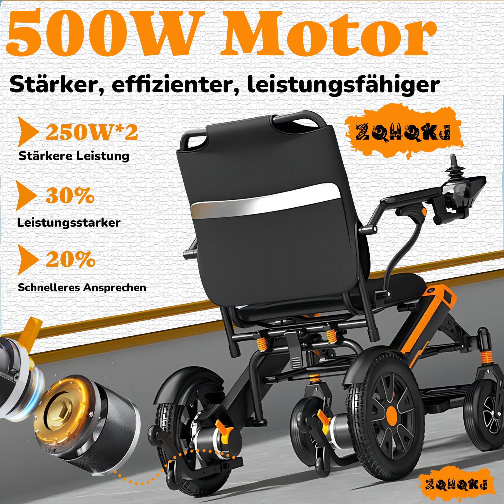 Elektryczny wózek inwalidzki, składany, lekki, zasięg 20 ~ 30 km, podwójna bateria, silnik 500 W, aluminiowa rama, szerokość poręczy 52 cm, do 150 kg, dopuszczony do ruchu lotniczego dla