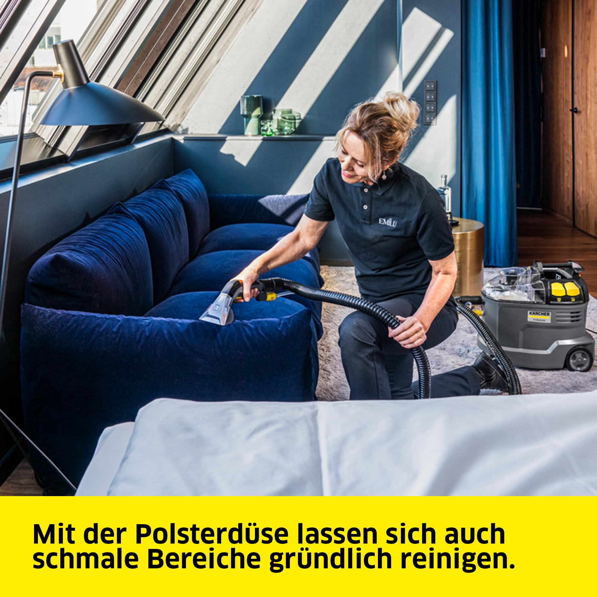 Kärcher Waschsauger Puzzi 8/1, leistungsstark, für die Reinigung von Polstern, Fleckentfernung auf textilen Flächen, inkl. ergonomischer, kurzer Polsterdüse