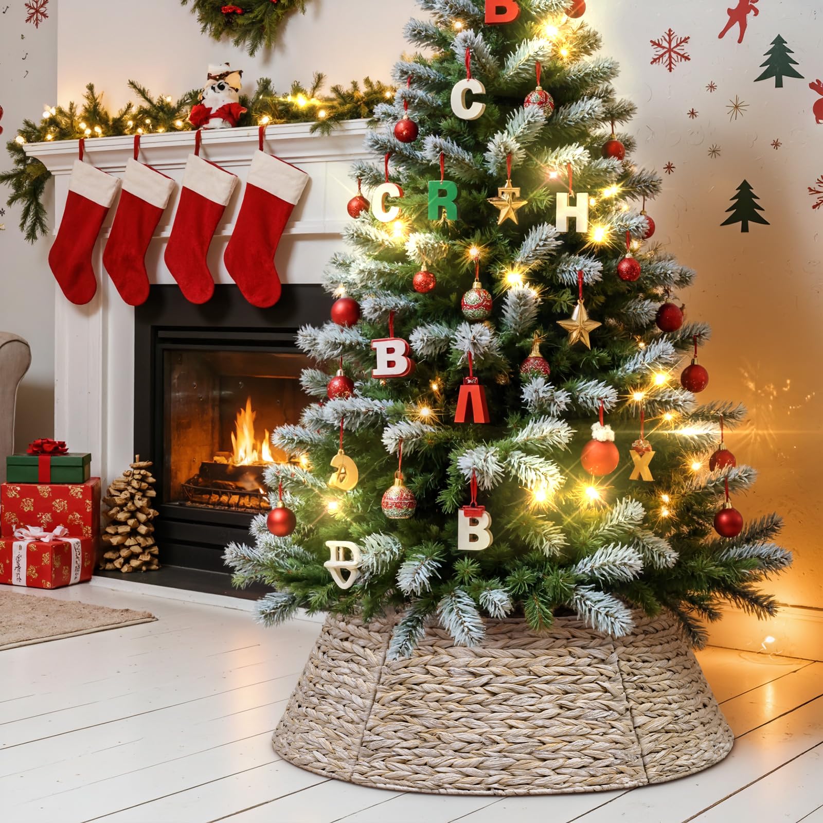 Lanpn Métal Collier Sapin Noël 50cm, Decorations Jupe De Sapin De