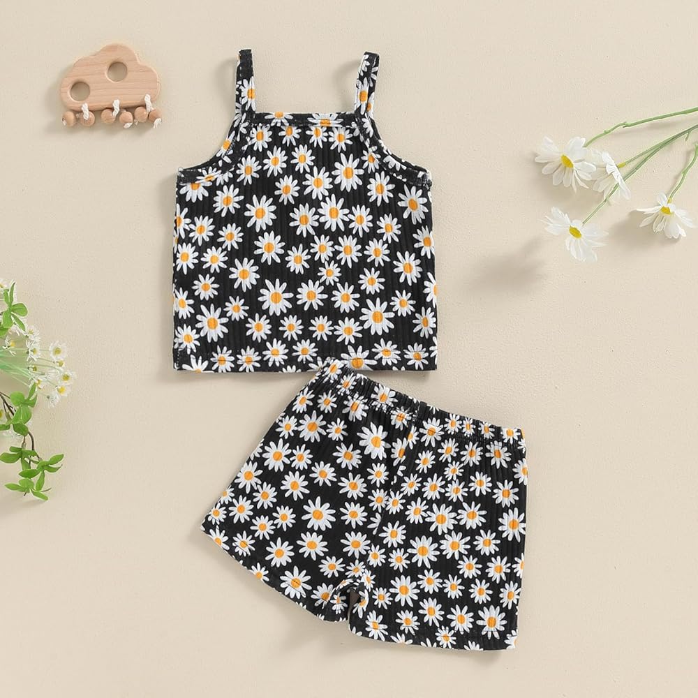 Amazon.com: Gaono Toddler Girl Daisy Tank Top And Shorts Set