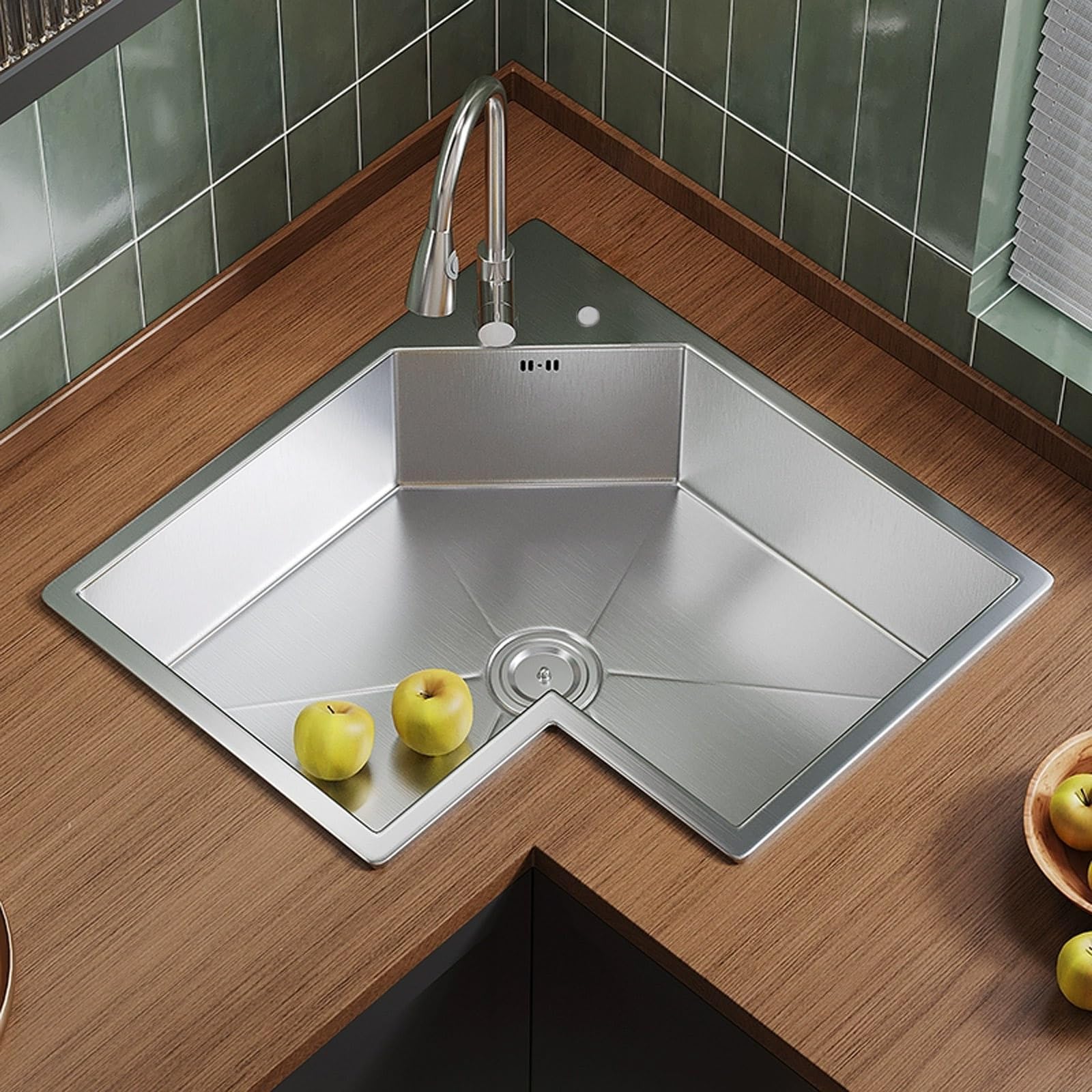 LMYSXAOZ LShaped Corner Kitchen Sink with Workstation Single Bowl Design PullOut Faucet Ideal for Home Hotel Cafe & Restaurant Use SpaceSaving Solution
