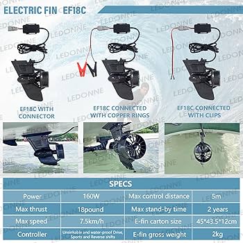 Amazon | LEDONNE SUP電動フィン 電動サーフボードフィン 水中