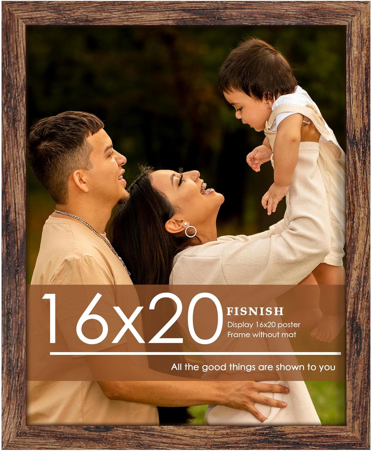 16x20 Picture Frame, Classic Brown 16 x 20 Poster Frame for Horizontal or Vertical Wall Mounting, 1 Pack Brown 16x20